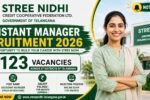 Stree Nidhi Assistant Manager Recruitment 2026 apply online for 123 vacancies in Telangana