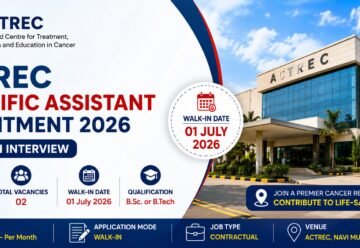 ACTREC Scientific Assistant Recruitment 2026 featured image for 2 Scientific Assistant (CRI Labs) walk-in vacancies scheduled on 01 July 2026.