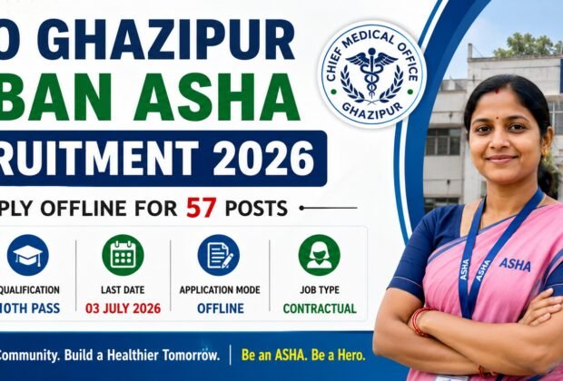 CMO Ghazipur Urban ASHA Recruitment 2026 notification for 57 Urban ASHA posts apply offline before 03 July 2026