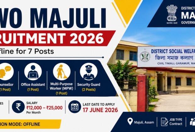 DSWO Majuli Recruitment 2026 Apply Offline for Case Worker MPW and Other Posts