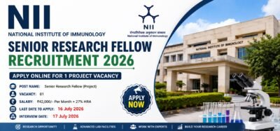 NII Senior Research Fellow Recruitment 2026 notification for 1 Project vacancy