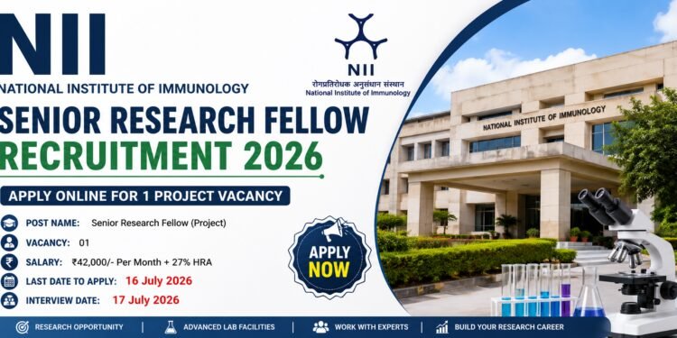 NII Senior Research Fellow Recruitment 2026 notification for 1 Project vacancy